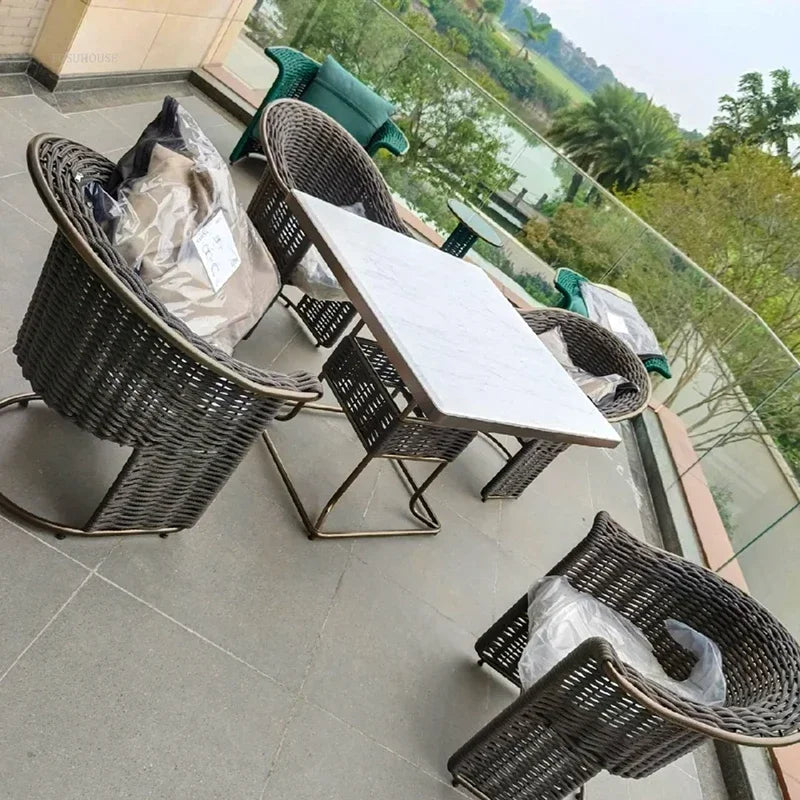 Chaises de jardin nordiques en corde, légères, de luxe, en alliage d'aluminium