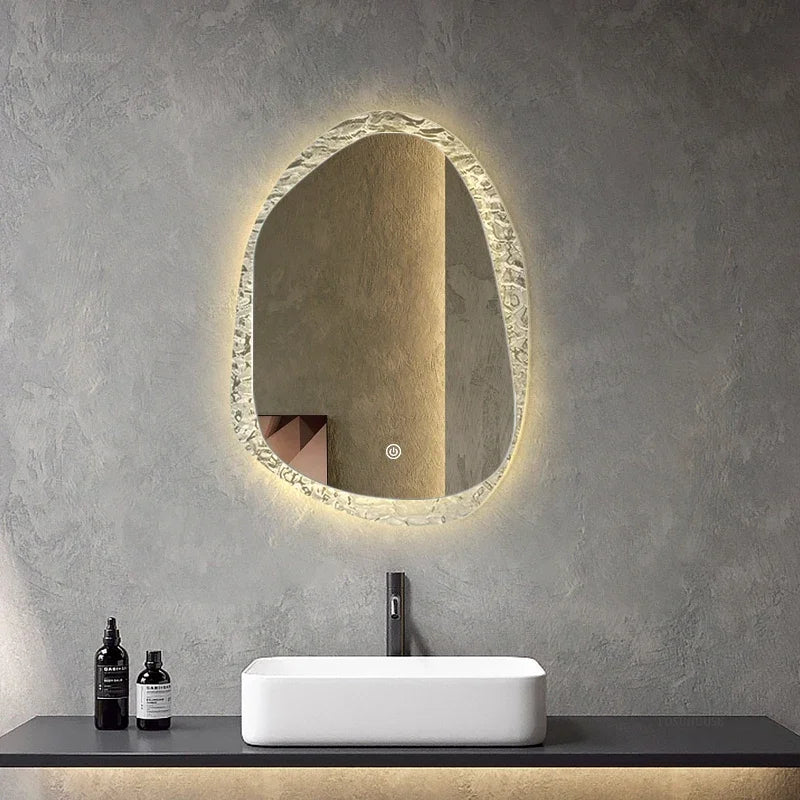 Miroirs de bain intelligents nordiques, décoratifs irréguliers, créatifs, pour chambre à coucher, miroirs de maquillage